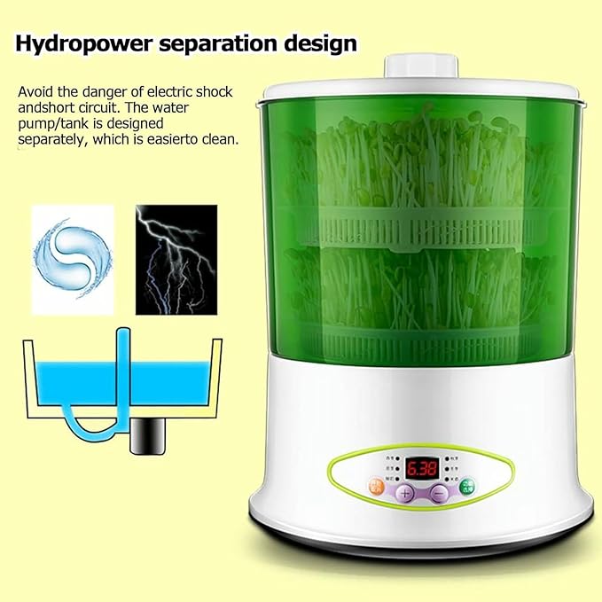 Home Smart Bean Sprout Machine Automatic Bean Sprout Machine Seed-Sprouter KitsTime and Temperature Control Water and Electricity separat