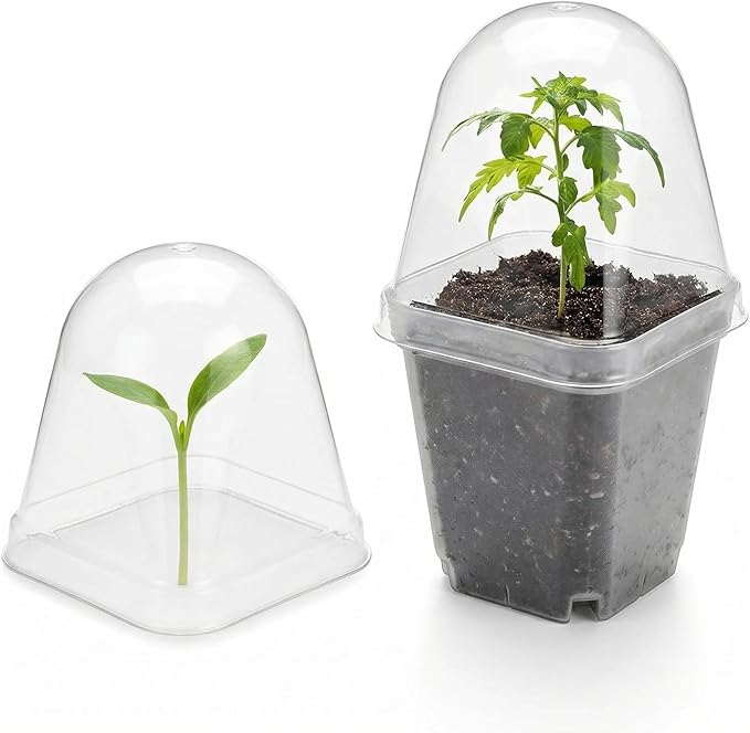 120 Pack Clear Humidity Domes Transparent Seedling Domes Compatible with 2.7 Inch Square Nursery Pots for Seedlings