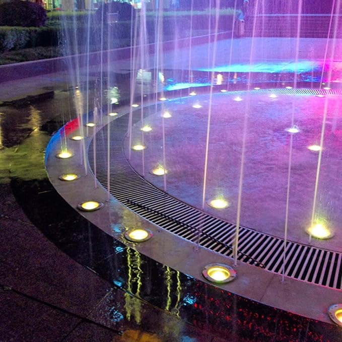 Submersible LED Fountain Light - 12V Stainless Steel Underwater Lighting LED Spotlight(Red Light6W)