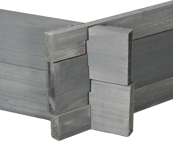 Outsunny Wooden Raised Garden Bed Hexagon Screwless Outdoor Planter Box Plants Vegetables Flowers Herbs 39 x 36 x 6 Gray