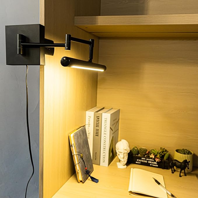 Black Clip Mount Full Spectrum LED Lamp 15 Ft Plug in Timer Cord Adjustable Left Right Front &amp Back Simple Design for Plants Shelf Home