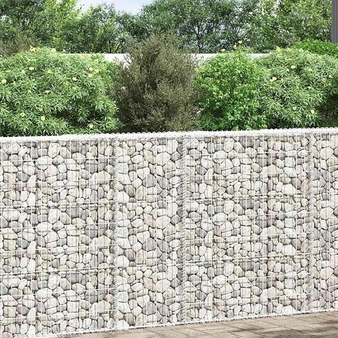 Gabion Raised Bed Silver Galvanized Steel 31.5x7.9x39.4 in Trapezoidal Outdoor Planter for Garden and Patio