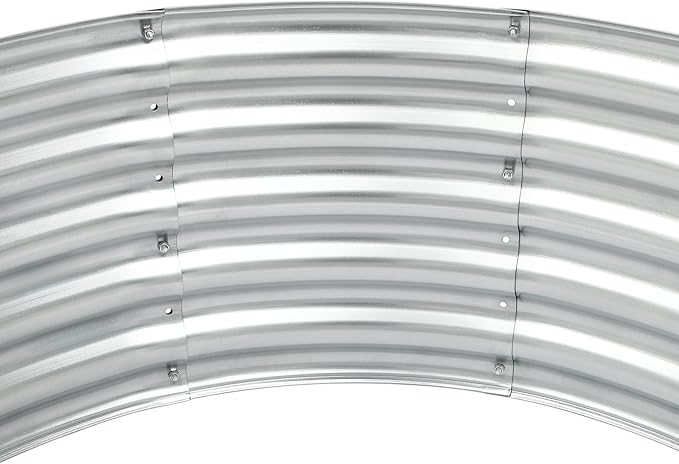DYNAMI Round Galvanized Raised Garden Bed Kit17 Tall 42 Dia Raised Garden Boxes Outdoor Above Ground Patio Flower Bedsfor Planting Vegetables Fruits and Herbs (Silver)