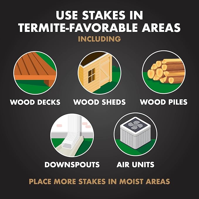 Spectracide Terminate Termite Detection &amp Killing Stakes Kills Foraging Termites Detects Termite Activity 15 Count 6 Pack