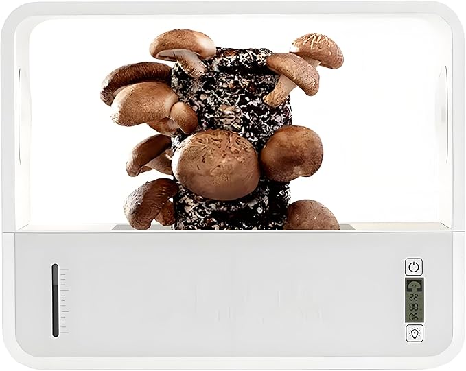 Mushroom Grow Kit with Automatic Humidification Exhaust System Grow Light and Temperature Display - Indoor Monotub for Fresh Air Mushroom Cultivation