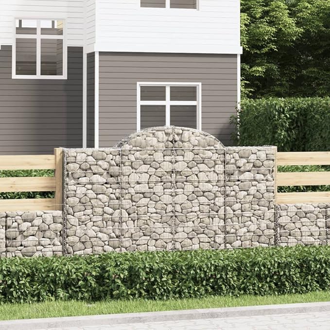 Galvanized Gabion Basket Set 5 Pack 78.7x78.7x19.7 in Large Outdoor Planter Retaining Wall for Garden Patio Raised Bed Metal Silver