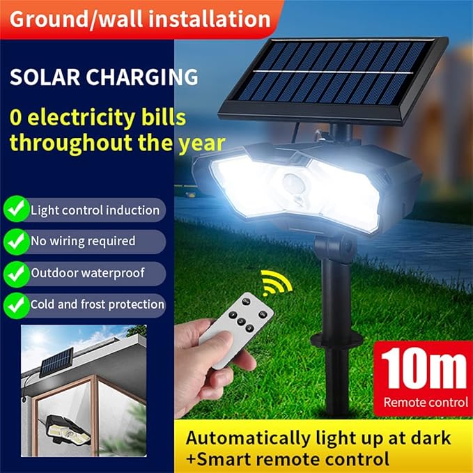Solar Spot Lights Outdoor126Leds Solar Landscape Spotlights AdjustableIP65 Waterproof Solar Powered Garden Lights 2 in 1 for Yard Wall Driveway Porch Walkway Pool Patio126SMD4 pcs (1266 pcs)