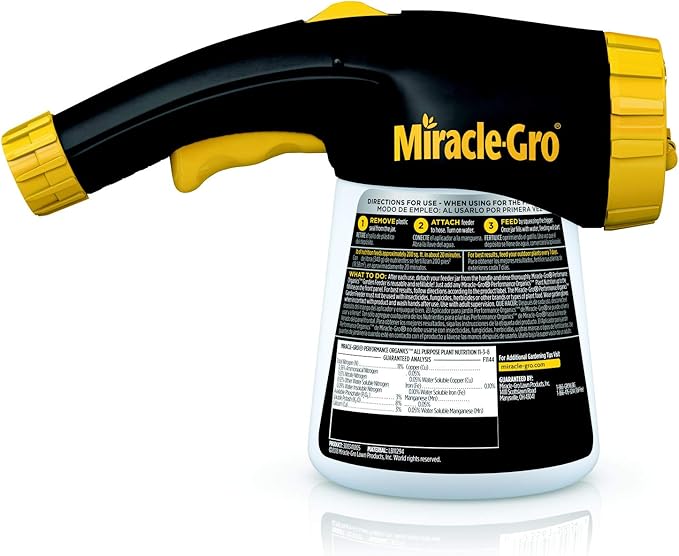 Miracle-Gro Performance Organics Garden Feeder 12 oz. - Includes First Feeding of Miracle-Gro Performance Organics Plant Nutrition Inside - Feed Vegetables Flowers and Herbs While Watering