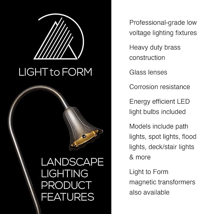 Light to Form® | Luxury Bullet Brass Spotlight | 12V Low Voltage | Antique Brass Finish | GU5.3 Base | 3W LED Compatible | Outdoor Landscape Lighting Fixture | Weather Resistant Durable Housing