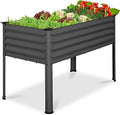 Best Choice Products 48x24x30in Galvanized Raised Garden Bed Metal Elevated Planter Box Vegetable Garden for Backyard Patio Balcony - Charcoal