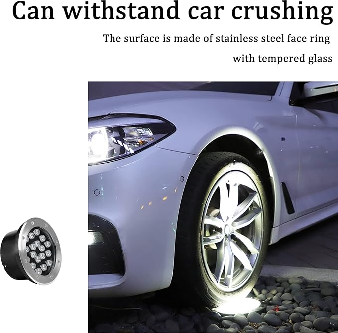 LED Buried Light Outdoor Underground Light IP66 Waterproof Low Voltage AC12/24V Embedded Landscape Lights for Driveway Deck Step Garden Spotlight