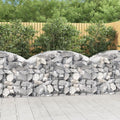 Gabion Basket Silver Galvanized Iron 59.1 x 19.7 x 31.5/39.4 in Outdoor Rectangular Metal Planter for Garden Durable Sound Dampening Decorative Wall