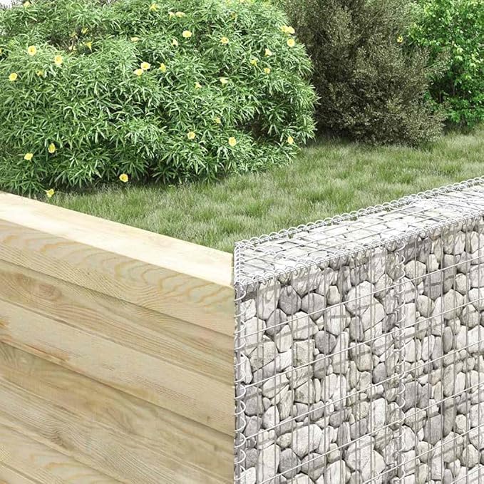 Galvanized Steel Gabion Raised Bed Silver 39.4 x 39.4 x 39.4 in Trapezoidal Planter Box Outdoor with High Load Capacity for Garden Vegetables Flowers Patio