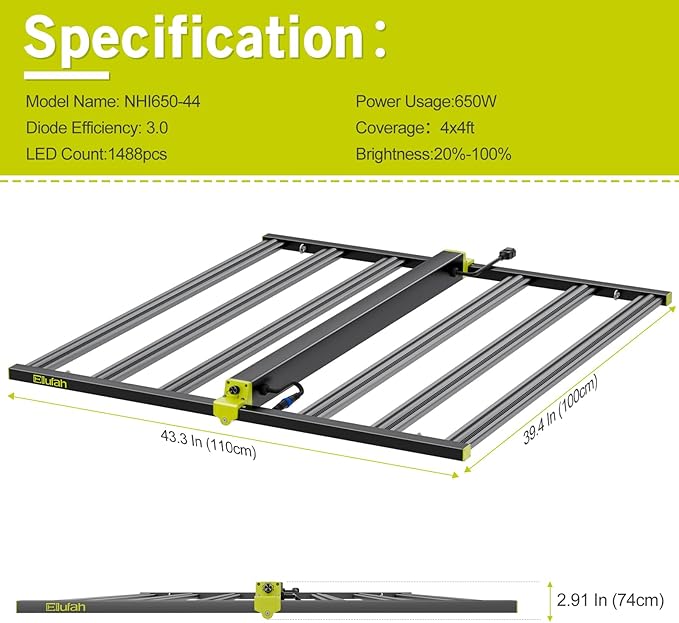 620W LED Grow Lights Kit Commercial Full Spectrum Bar Style LED Grow Lamp with 96W Under-Canopy Grow Light 4x4ft Coverage Growing Lamp for Hydroponics Greenhouse