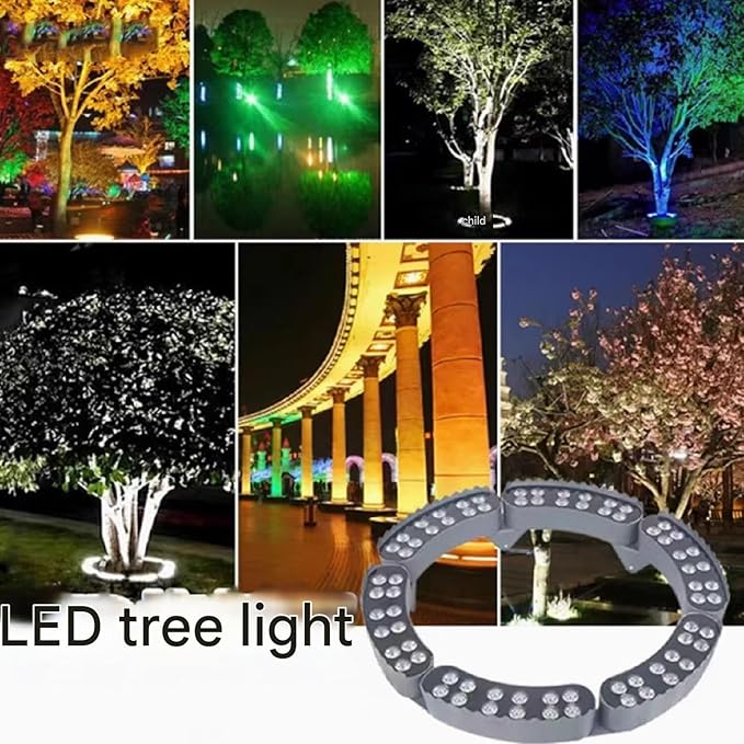Outdoor Landscape Spotlights RGB Tree Spotlight - Garden Courtyard Landscape Lamp IP65 Waterproof OutdoorLed Ring Tree Hug Light Outdoor LED Pillar Lamp Park Landscape