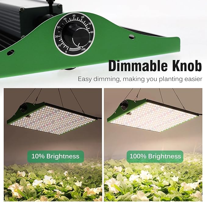 1000W LED Grow Lights for Indoor Plants Full Spectrum Veg Bloom Daisy Chain 3 Modes Timer Dimmable Plant Light for Hydroponic Indoor Plants Seeding Veg FlowerGreen