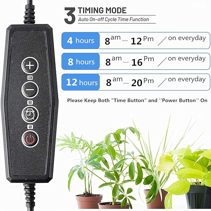 GHodec Grow Light with Stand 60 LED 5500K Full Spectrum Floor Plant Light for Indoor Plants Growing5 Dimmable Levels &amp Auto On/Off TimerTripod Stand Plant Lamp Height Adjustable