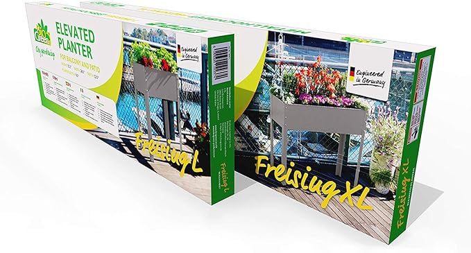 Bio Green Metal Raised Garden Bed Freising-XL with Drainage I Large Galvanized &amp Powder-Coated Outdoor Planter Box with Legs for Herb Garden Flowers Vegetables Patio I 40x12x31.5 inch Anthraci