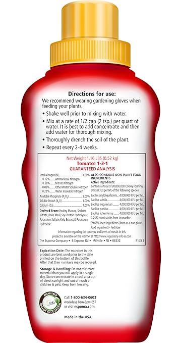 Espoma Organic 16 Ounce Concentrated Tomato! Plant Food - Plant Fertilizer for All Types of Tomatoes and Other Vegetables. for Organic Gardening. Pack of 2