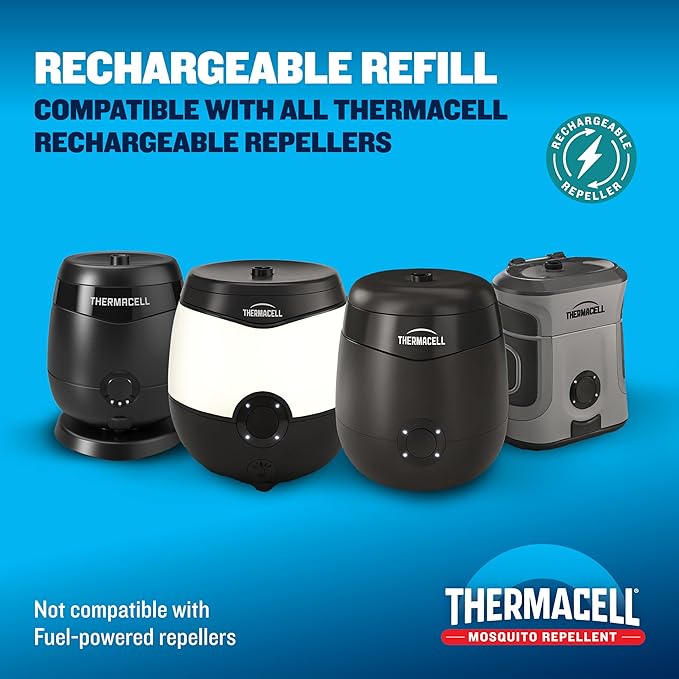 Thermacell Rechargeable Mosquito Repeller Refills Advanced Repellent Formula Provides 20 Foot Protection Zone Compatible with Thermacell E-Series &amp Radius Only No DEET Spray or Flame