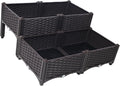 4-Piece Self-Watering Raised Garden Bed with Legs - Brown Planter Box for Flowers Herbs &amp Vegetables