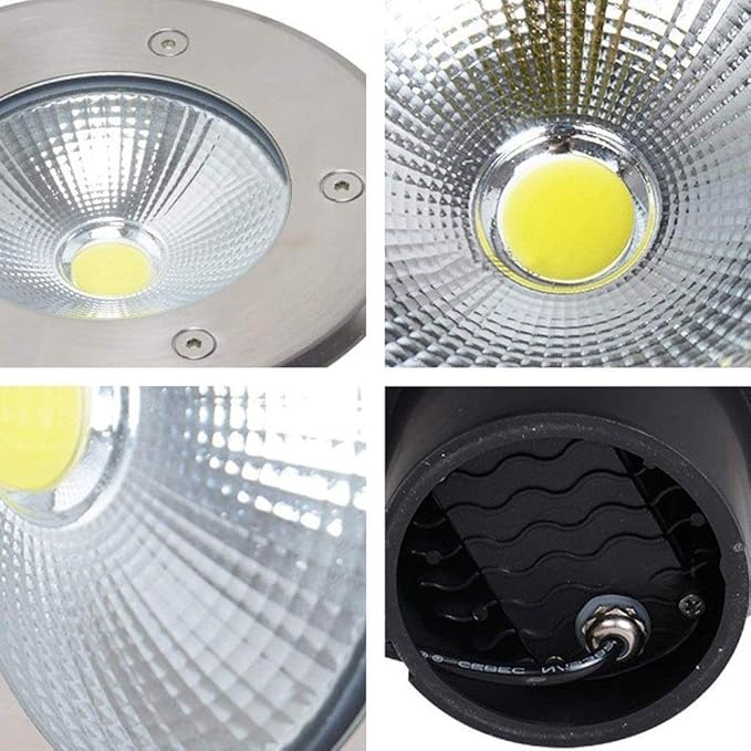 15W COB LED Buried Spotlight Embedded Underground Lamp Bright Lawn Landscape Garden Step Stairs Lawn Pathway Driveway IP65 Water-Resistant Fittings
