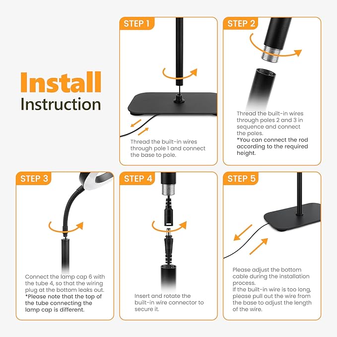 Plant Grow Light 20W Growing Lights for Indoor Plants Full Spectrum LED Floor Lamp with Height Adjustable Stand Auto Timer 3/9/12H10 Dimmable Brightness for Small Large Tall Plants Growth