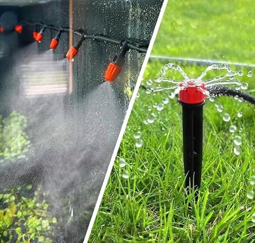 Automatic Drip Irrigation Plant Watering System Kit 240 ft. with 1/2 in. Hose 1/4 in. Distribution Tubing &amp Accessories