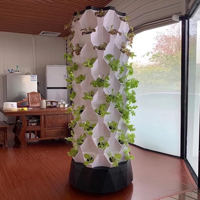 Hydroponic Growing Kits Vertical Hydroponic Growing ｜ 6/8/10 Layers Hydroponics Tower｜ Hydroponic Grow Kit with Hydrating Pump Timer for