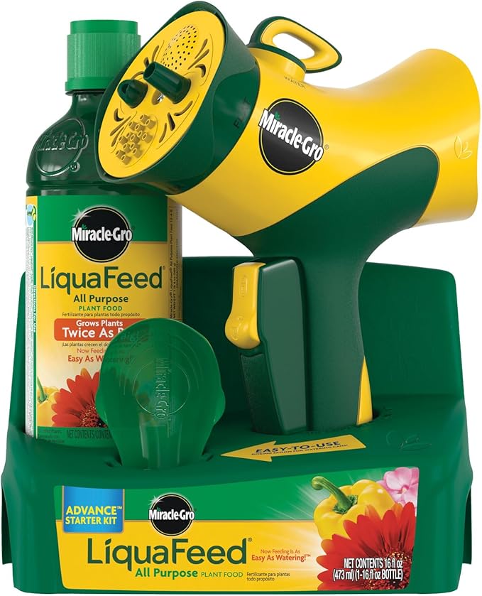 Miracle-Gro 1016111 LiquaFeed Advance Starter Kit with Garden Feeder (6 Pack) 16 oz