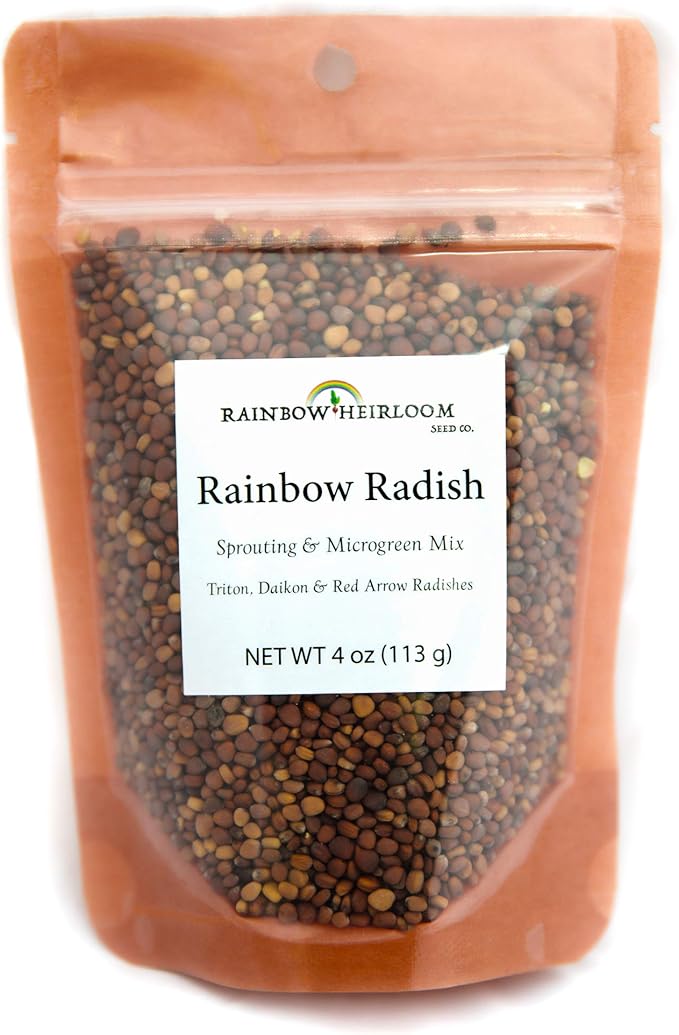 Heirloom Sprouting &amp Microgreen Seed Variety Pack | Contains Waltham 29 Broccoli Sprouting Seeds Rainbow Radish Sprouting Seeds Mix &amp Superfood Microgreen Mix | Non-GMO | Rainbow Heirloom See