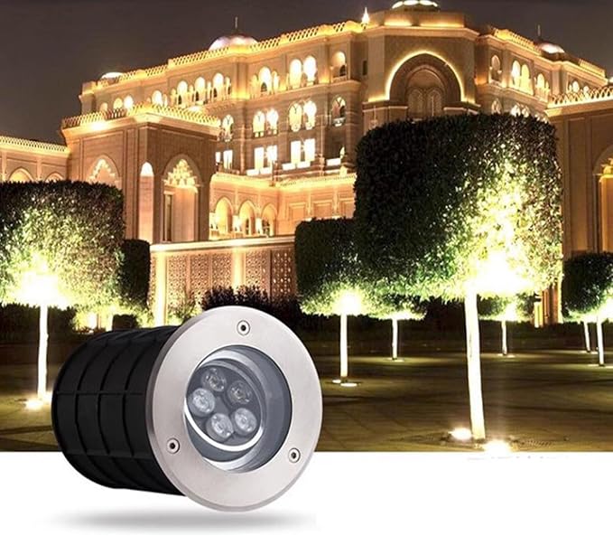 Garden Buried Light Adjustable Angle LED Spotlight IP66 Waterproof AC85-265V LED Underground Light for Outdoor Pathway Patio Bridge Yard Landscape Lighting