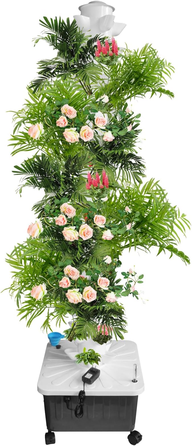 Tower Garden Growing System | 14-Layer 70 Slots Indoor Garden Tower - Plants Germination Kit Indoor Vertical Planter | for Apartment Detached House