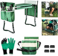 PLKO Garden Kneeler and Seat Stool Heavy Duty Garden Folding Bench with Large RemovableTool Pocket Gloves and Soft EVA Kneeling Pad for Gardening Lovers