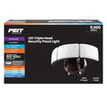 Feit Electric 10.5in Triple-Head Security Flood Light 5000 Lumens Adjustable White 2700K–6500K Microwave Motion Sensor Dusk-to-Dawn Photocell Lumen Select S10.5TFL/5CCT/MM/BZ