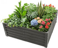 A ANLEOLIFE 4X4X1.5 ft Galvanized Raised Garden Beds Outdoor Square Metal Planter Box for Planting Vegetables Flowers Herb Anti-Rust &amp Easy-Setup Quartz Grey