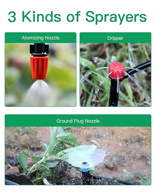 Irrigation System Kit MSDADA 226Ft Garden Watering System Automatic Drip Irrigation System Plant Watering Devices with Distribution Hose Plant Drip Feeders for Indoor Greenhouse Flower Bed Patio