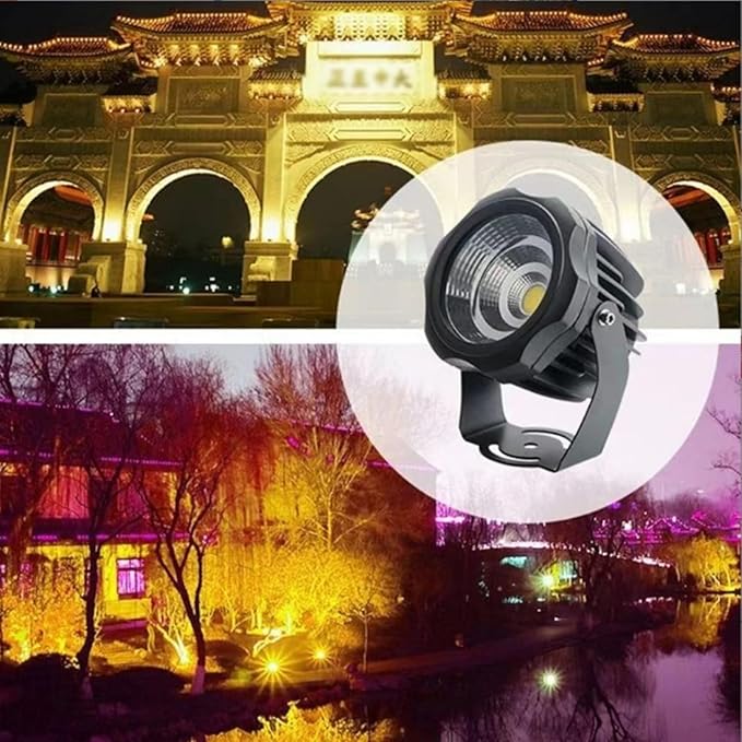 LED Floodlight Outdoor Spotlight IP66 Waterproof AC85-265V Rotatable Flood Light for Yard Patio Front Door Garden Pathway Landscape Lights(Warm White10W)