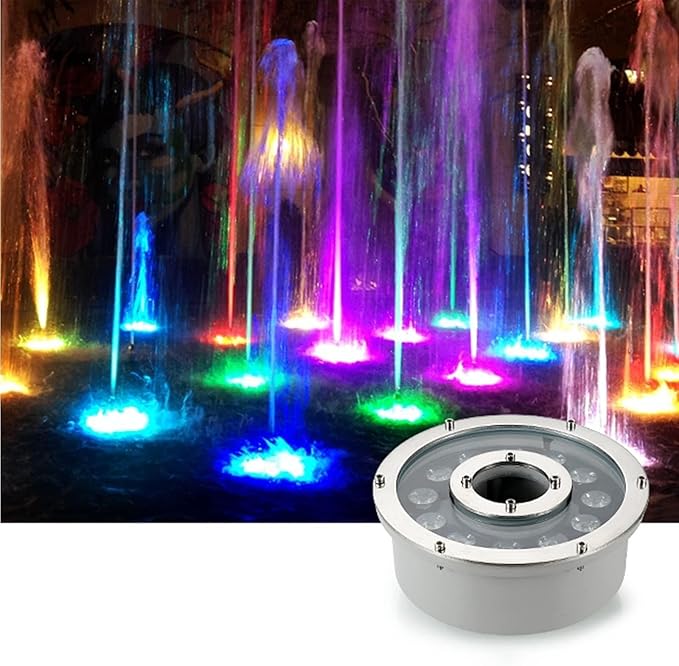 Underground Lights LED - 12/24V Underwater Landscape Spotlight Center Hole IP68 Underwater Pond Spotlight Suitable for Garden Fountain Pool and Other Multi-scRed 6w(AC24V)