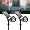 4led WhiteSolar Color Changing Spot Lights Outdoor Waterproof 2 Pack Multicolor Landscape Spotlights 180° Solar Powered Lights Height Adjustable for Courtyards Balconies Gardens