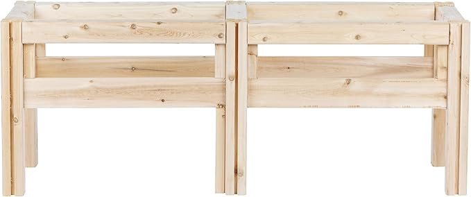 Greenes Fence Four Bucket Elevated Cedar Wood Garden Frame 54 in. x 16 in. x 20 in. - Made in USA with North American Cedar