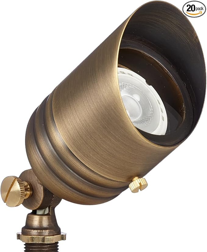 VOLT 20-Pack 12V Fat Boy Solid Brass Outdoor Spotlights (Bronze) for Low Voltage Landscape Lighting of Yard Lawn Garden Patio Trees &amp House
