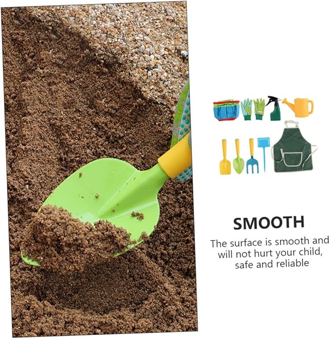 GALPADA 1set Boys and Girls Gardening Tools Set Hand Planting Kit Apron Shovel Rake and Garden Accessories for Boys and Girls Safe and Fun for Toddlers
