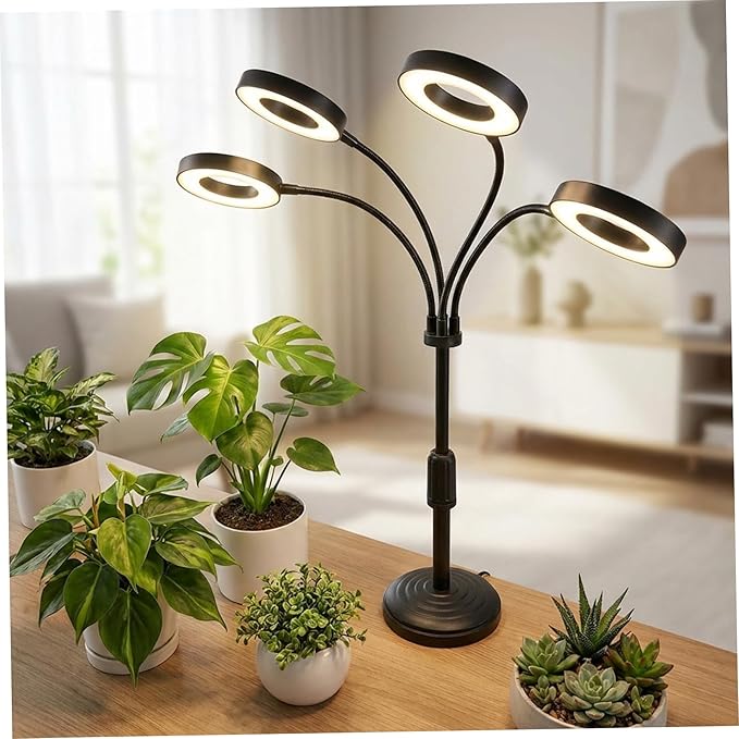 Grow Light for Indoor Plants LED Plant Growing Lamps with 3/9/12H Timer Adjustable Neck &amp Brightness for Tabletop Plants Seed Starting Herbs