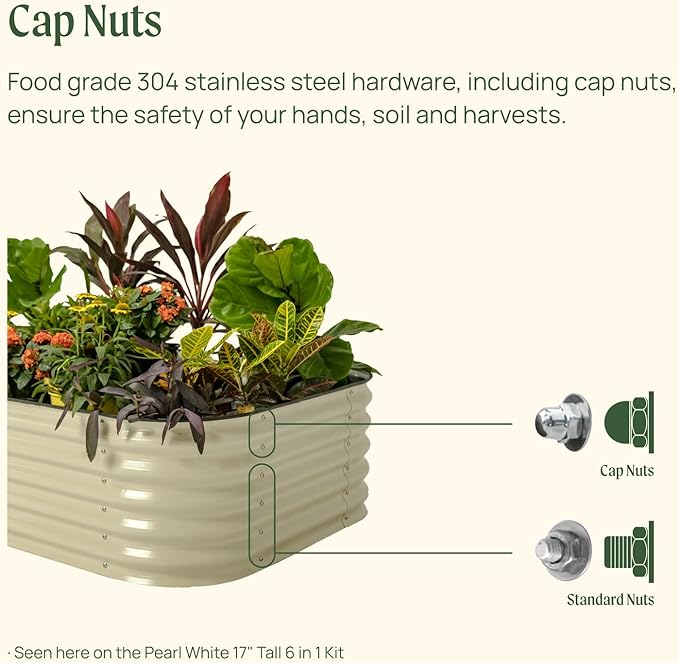 Vego garden 17 Tall 42 Round Raised Garden Bed Metal Raised Bed Planter Box for Vegetables Flowers Patio Olive Green