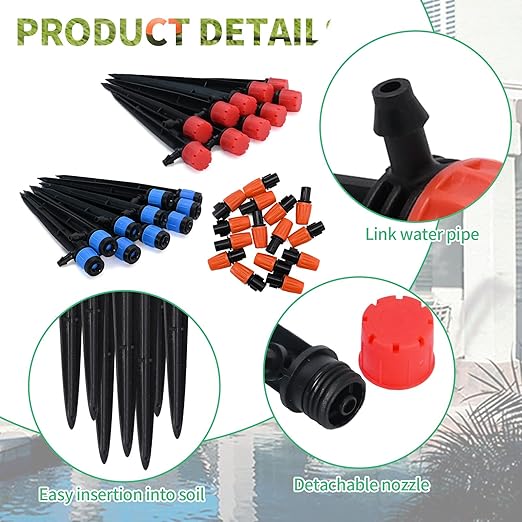 Drip Irrigation Kit 30M/100FT Garden Watering System Automatic Irrigation Kit Water Volume Adjustable Sprinkler System