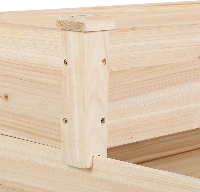Topeakmart 3 Tier Raised Garden Bed Wood Garden Box Wooden Vegetables/Flower/Herb Elevated Garden Planter Boxes Outdoor Wood