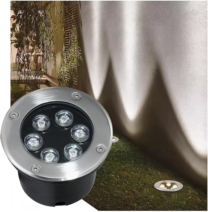 Round Outdoor Lawn Courtyard Underground Light - Ground Landscape Light Recessed Ground LED Spotlight IP66 Outdoor Waterproof Underground Light for Pathway YYellow 1W