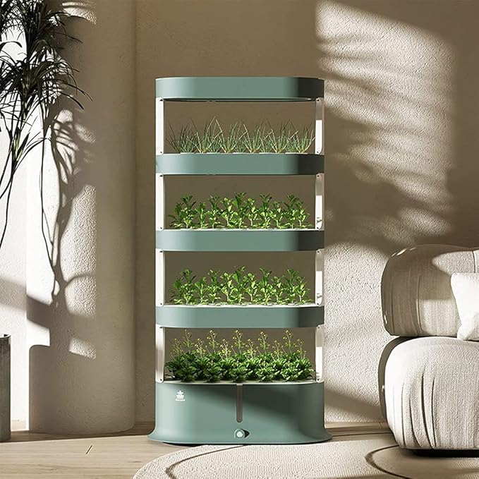 Hydroponic Tower Hydroponic Growing with Remote Control Indoor and Outdoor Multi-Layer Planting Equipment Kit with Grow Light for He