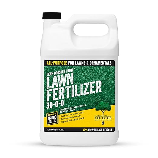Ike's Lawn Booster Prime 30-0-0 Liquid Fertilizer - High-Nitrogen 60% Slow-Release 1 Gal